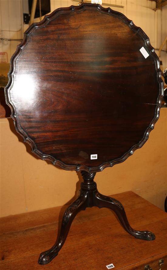 Mahogany circular pie crust table